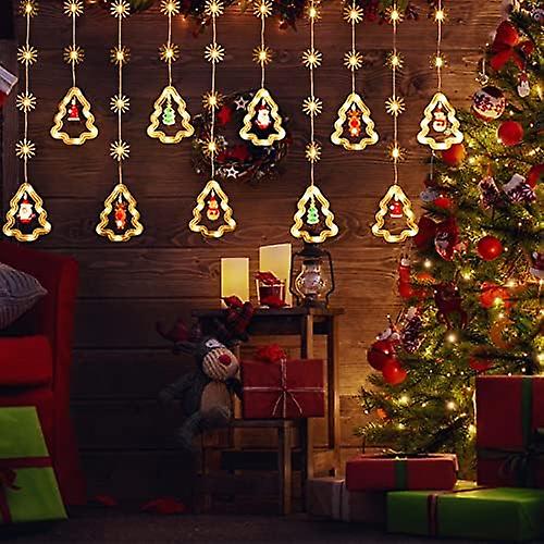 Christmas Lights Decorations - 10ft 120LED Curtain Lights for Xmas Decor （Tree）