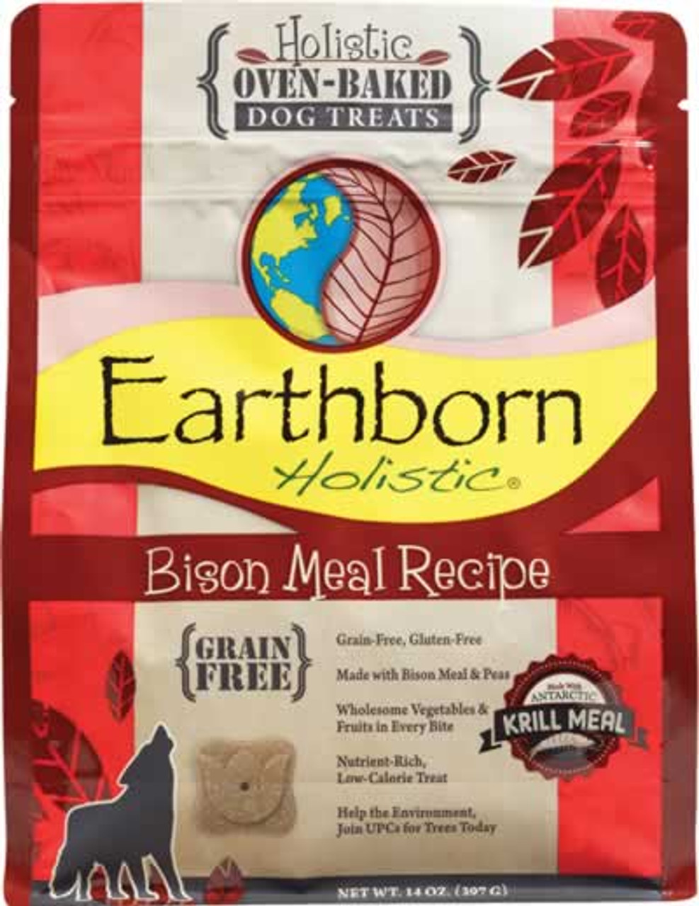 Earthborn Holistic Bison Grain Free Oven Baked Dog Treats 14 Ounces