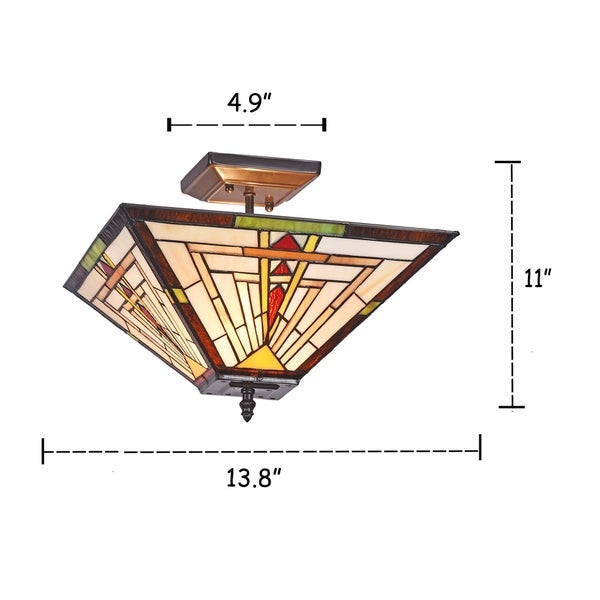  Style 2-light Blackish Bronze Semi-Flush Mount