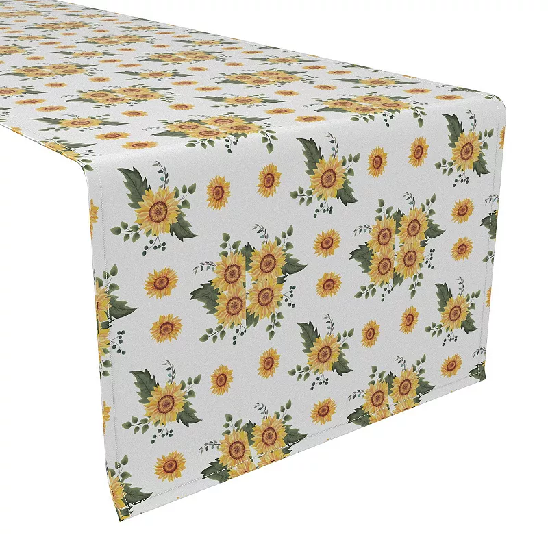 Table Runner， 100% Cotton， 16x90， Sunflower Style