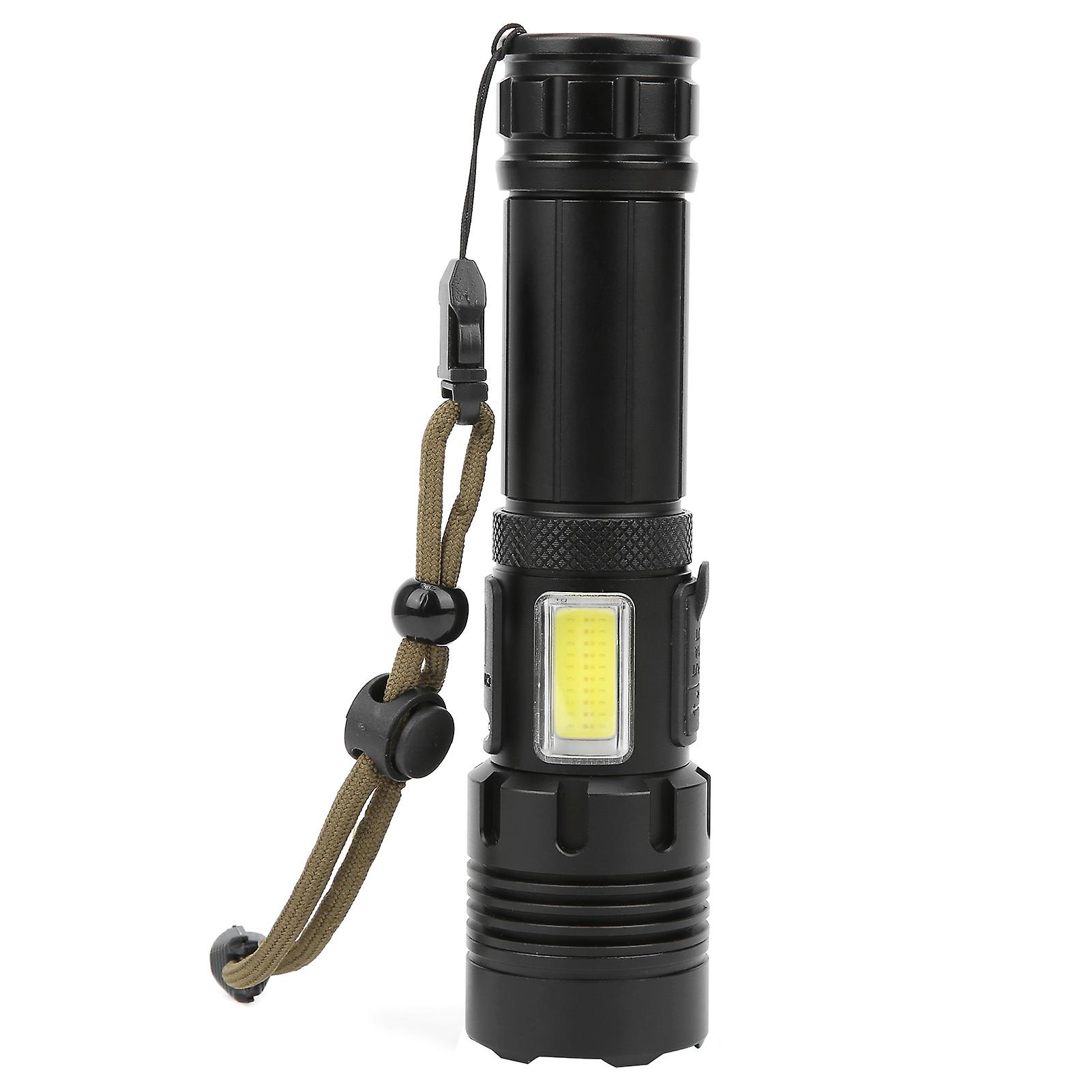 Xhp70+cob Red And White Light Strong Brightness Zoom Flashlight Charging Torch Equipment