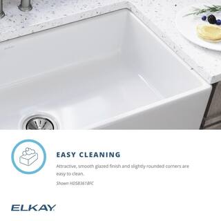 Elkay Burnham White Fireclay 36 in. Single Bowl Farmhouse Apron Kitchen Sink HDSB3618FC