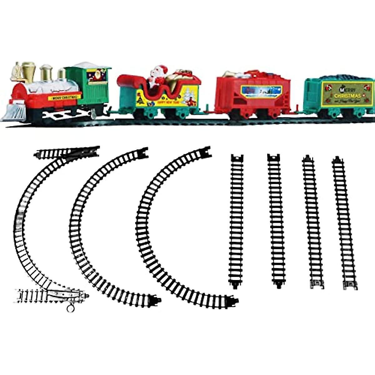 Classic Electric Train Set Kids Gifts 2023 Christmas Railway Train Set  Diy Christmas Electric Train Set | Simulation Train Head With 3 Car Ca