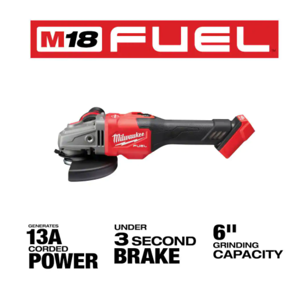 Milwaukee M18 FUEL 18V Lithium-Ion Brushless Cordless 4-1/2 in./6 in. Grinder with Slide Switch with Lock On (Tool-Only)