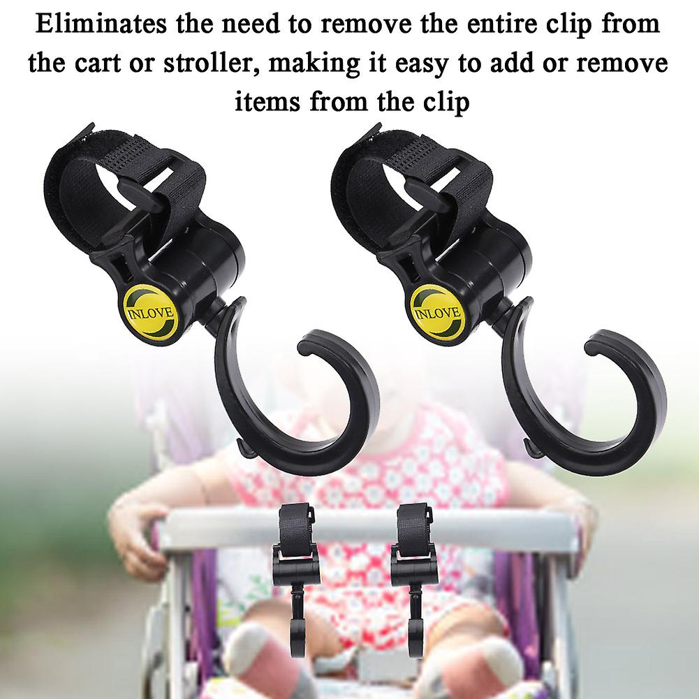 2 Pcs 360 Multipurpose Baby Stroller Hooks Suspension Bag Baby Hanger