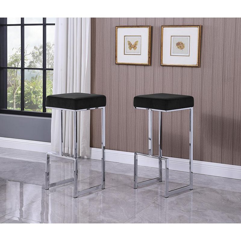 Best Master Furniture Dorrington Velvet Backless Bar Stool (Set of 2)