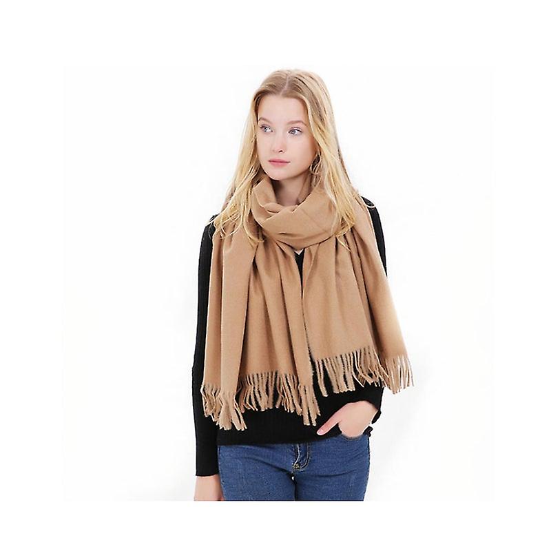 Women's Scarf Winter Warm Long Thickened Pure Shawl Camel