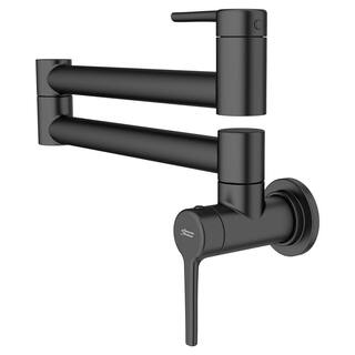 American Standard Studio S Wall Mount Pot Filler with Swing Arm in Matte Black 4803900.243