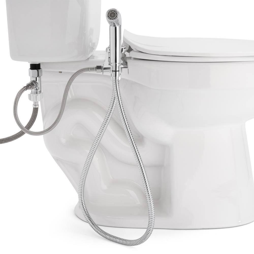 Brondell CleanSpa Easy Handheld with Holster and Integrated Shut Off Non-Electric Bidet Attachment in Stainless Steel MBH-37-S