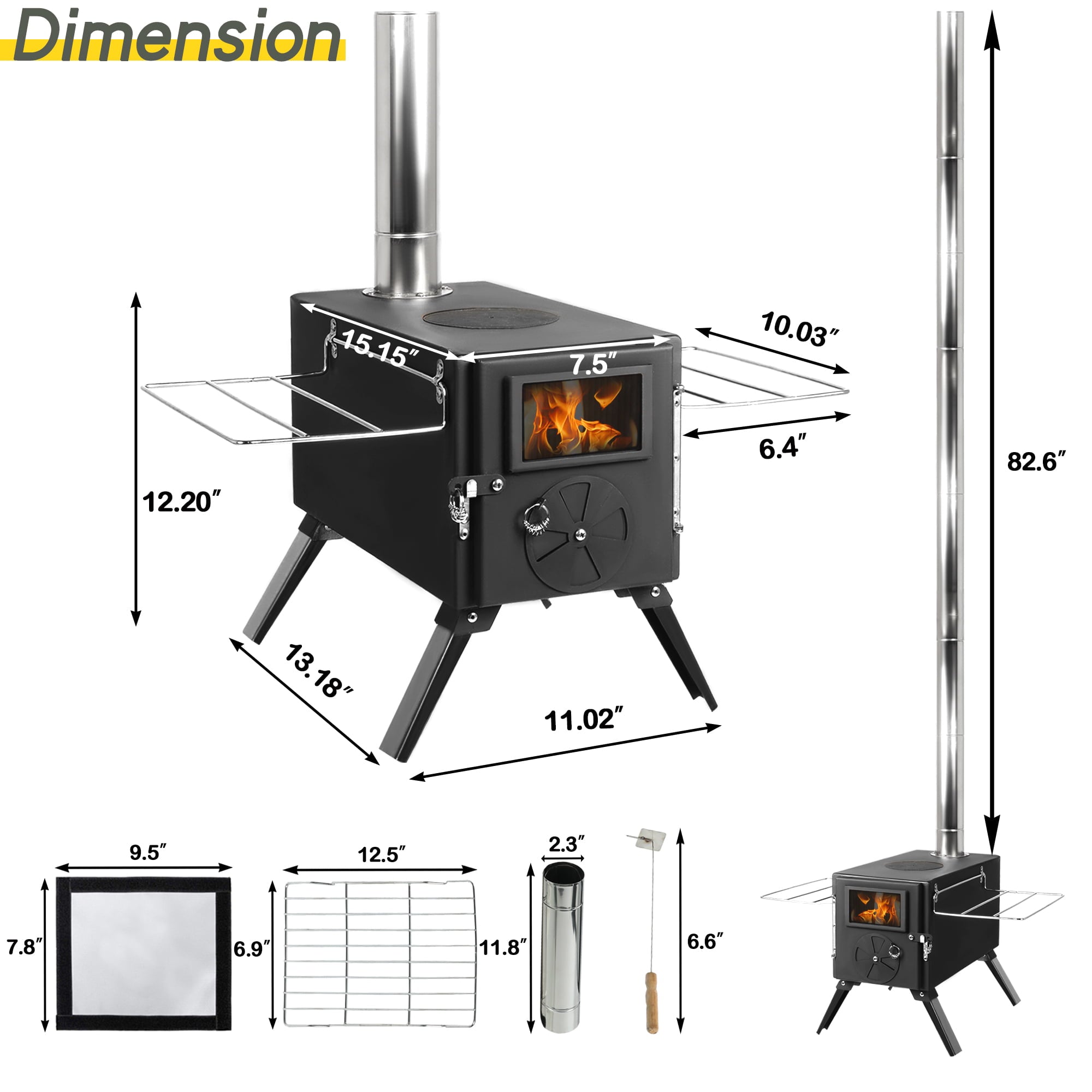 Outdoor Camping Stove Mini Portable Stove Wood Backpack Tent Stove Hot Tent Stove Wood Burner Stove Wood Stove Water Heater Lightweight Tent Stove Folding Stove