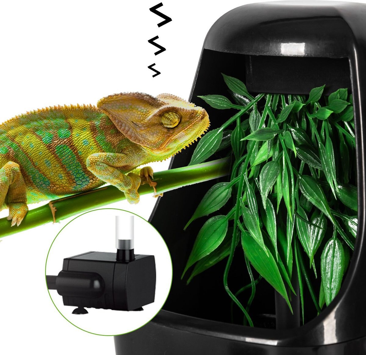 REPTI ZOO Automatic Drinking Fountain Reptile Water Dispenser for Chameleon