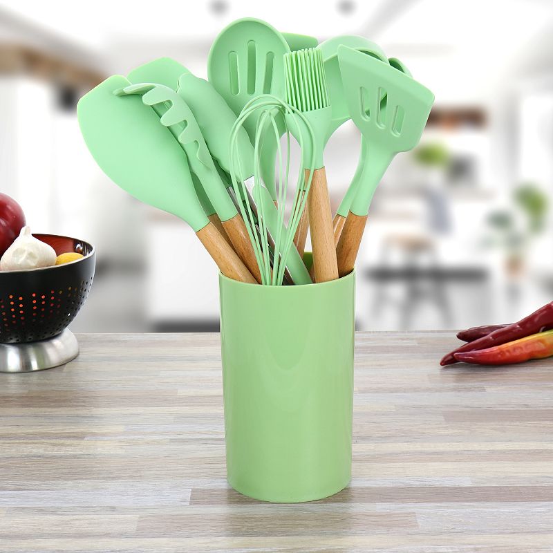 MegaChef Pro Silicone and Wood Cooking Utensils， Set of 12