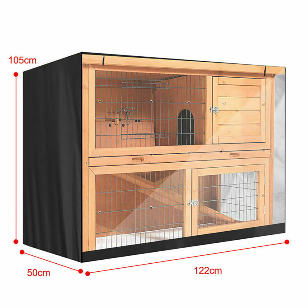 SENRISE Waterproof Rabbit Hutch Cover Double Hutches Cover Outdoor Garden Patio 122x50x105cm