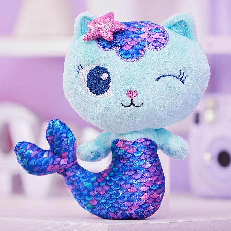 Spin Master Gabby's Dollhouse 8-inch MerCat Purr-ific Plush Toy