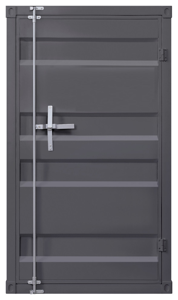 Industrial Style Metal Chest With Recessed Door Front  Gray   Industrial   Accent Chests And Cabinets   by VirVentures  Houzz