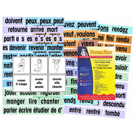 Poster Pals PSZP155F Verb Attack Card Set French