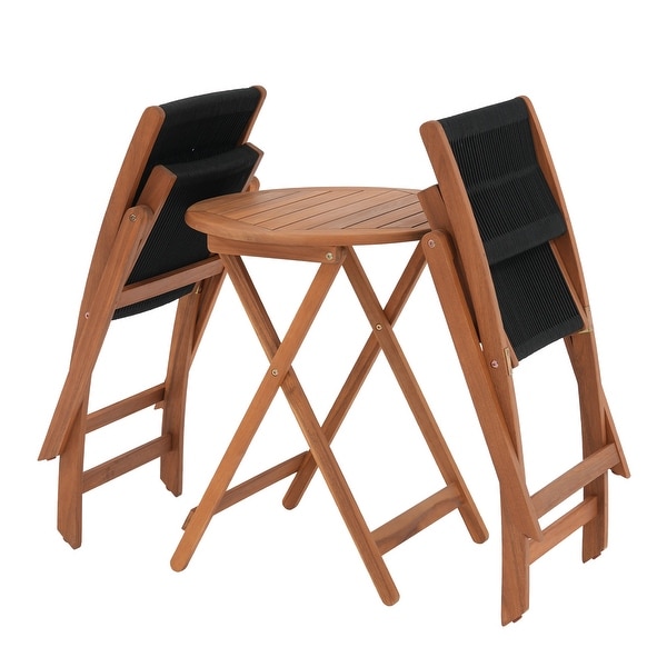 3piece Folding Wood Patio Bistro Set