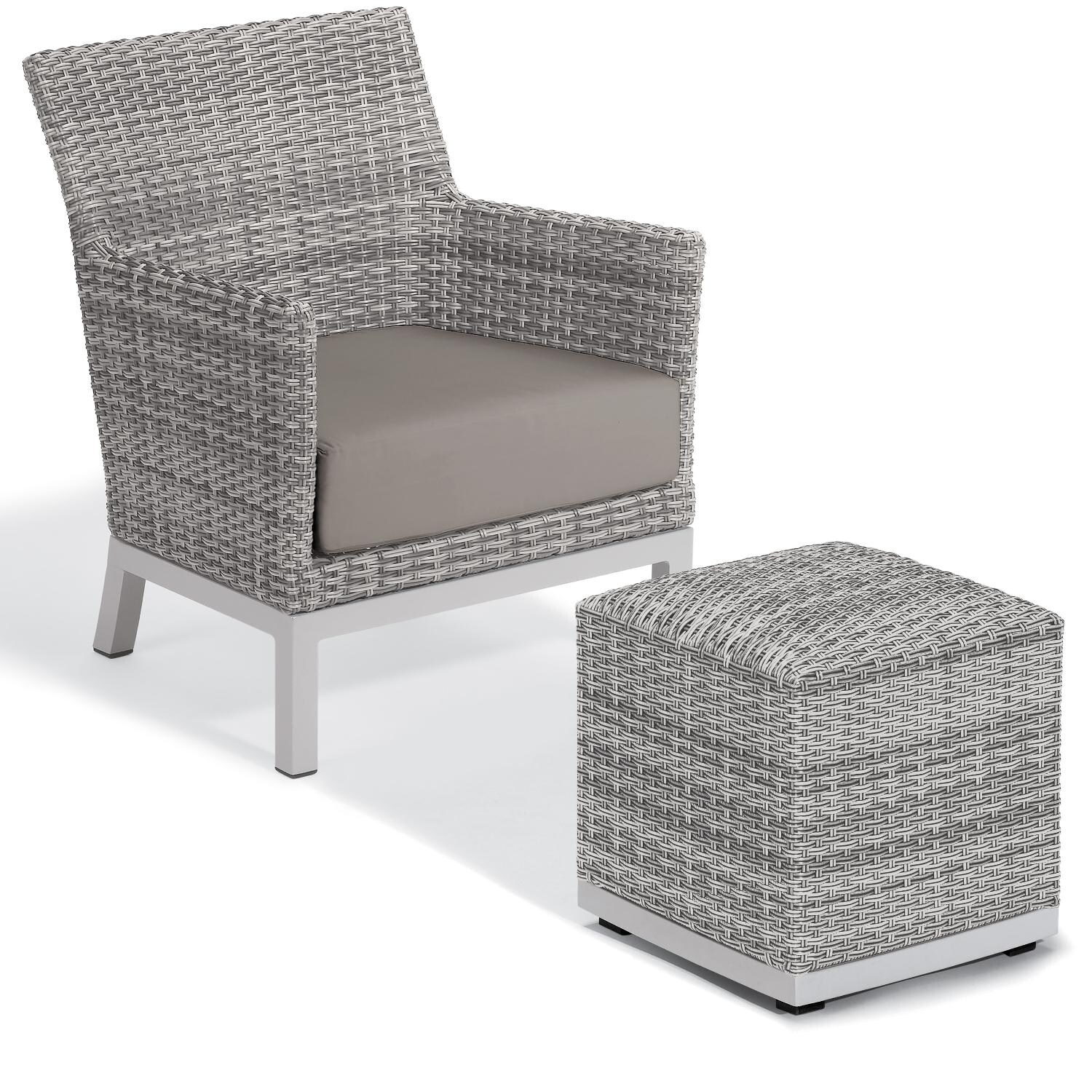 Argento 2 Piece Wicker Patio Seating Set W/ Ottoman By Oxford Garden