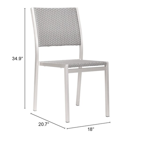 Elk Vista Armless Chair (Set of 2) Gray and Silver