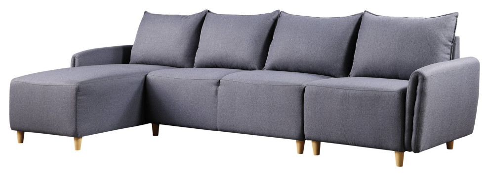 Retro Modern Sectional Sofa  Padded Seat With Slightly Flared Armrests   Midcentury   Sectional Sofas   by Decorn  Houzz