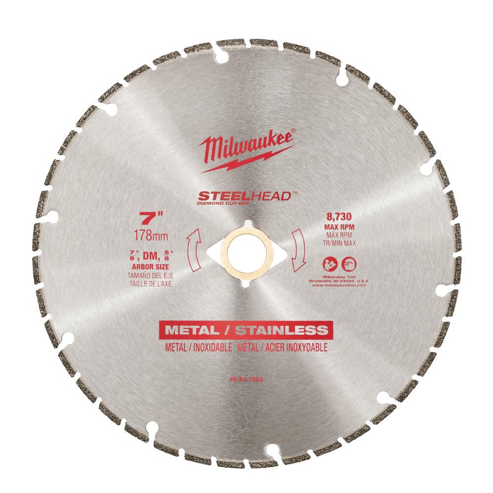 Milwaukee 7 in. STEELHEAD Diamond Cut-Off Blade 49-93-7820 from Milwaukee