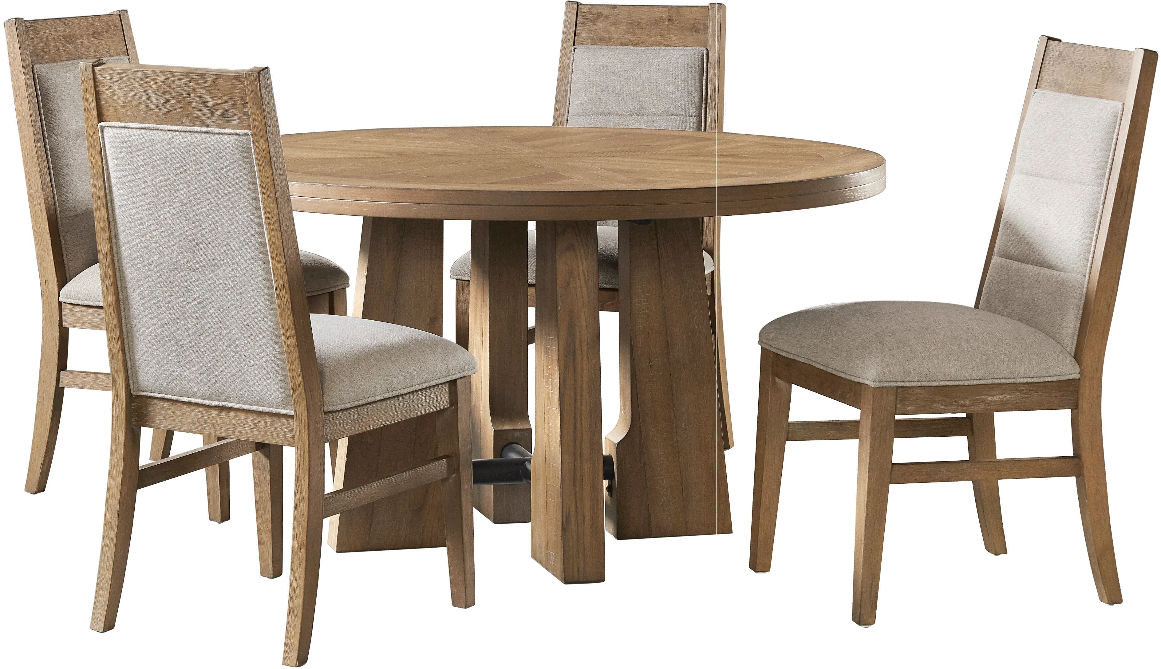 Loft Harbor Light Brown 5 Piece Round Dining Room Set