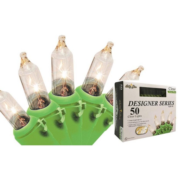 Brite Star 50ct Mini Decorative Christmas Lights Clear 19 x27 Green Wire