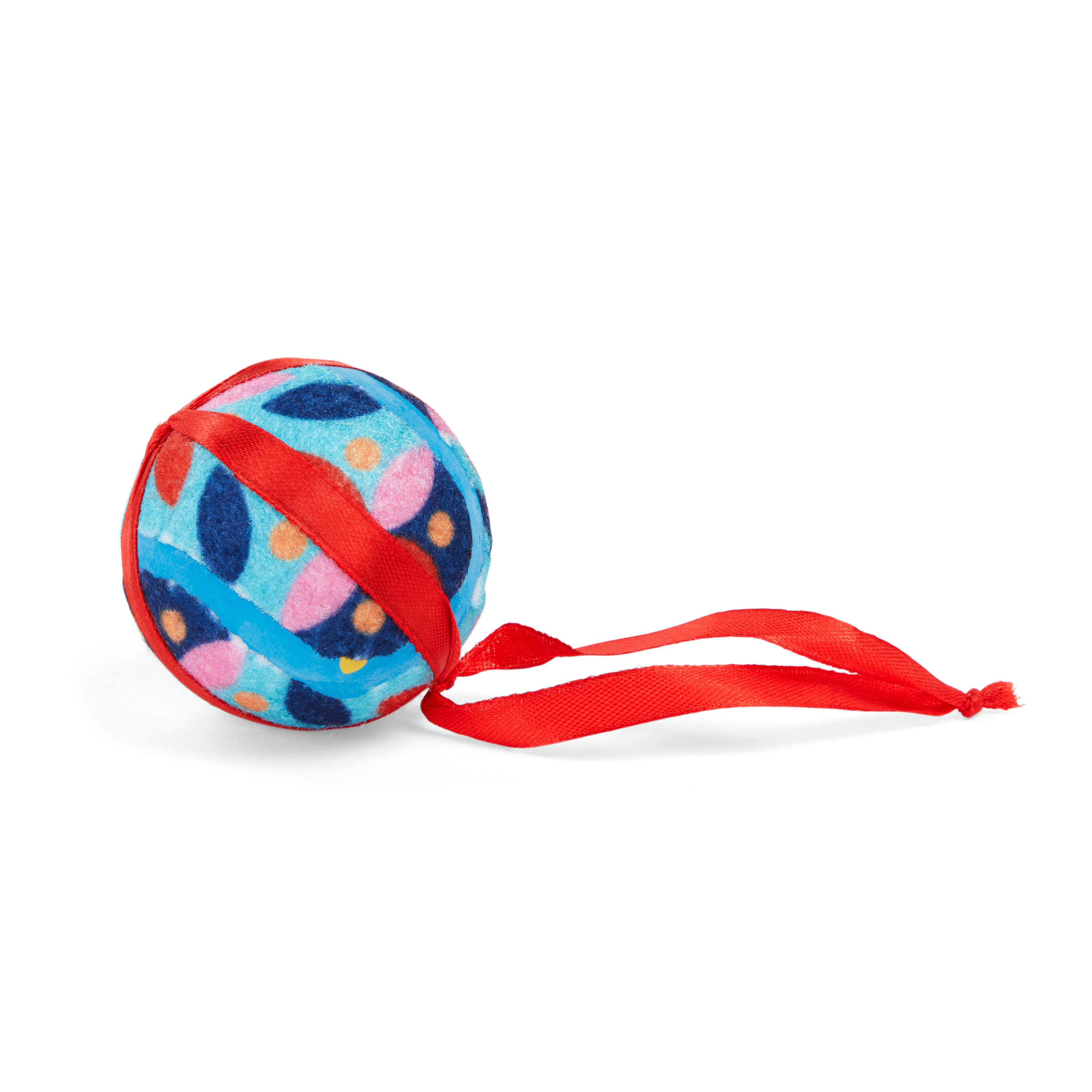 More and Merrier Ornament Flower Tennis Ball Dog Toy， Small