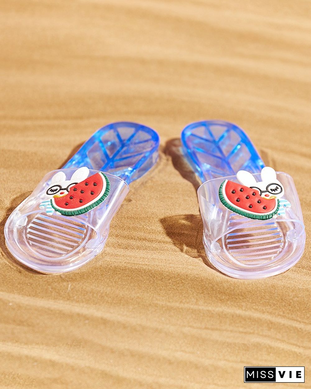 Clear Perspex Fruit Rabbit Pattern Slipper