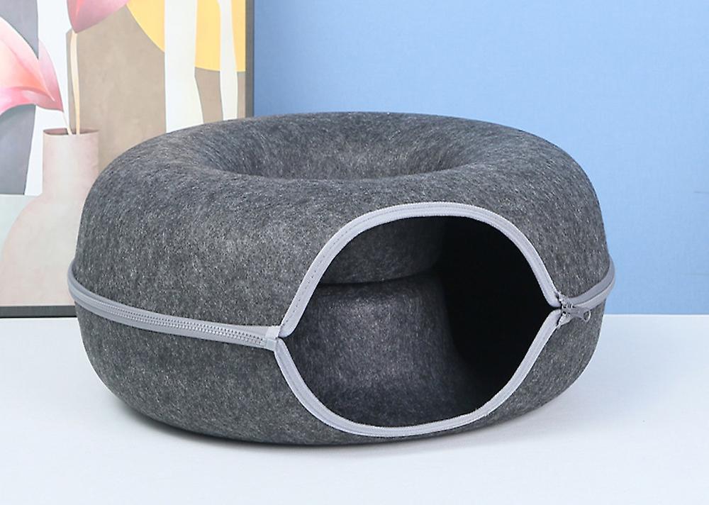 Four Seasons Usable Cat Nest Round Wool Felt Pet Nest Cat Tunnel Nest Gray Felt Cat Nest Batch