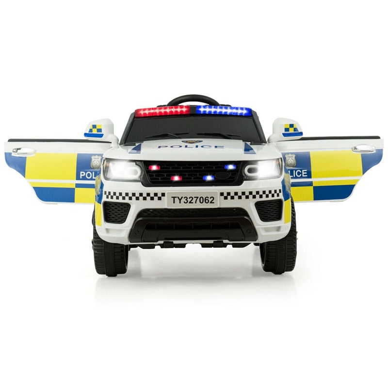 Kids Ride On Police Car 12V Battery Powered Electric Riding Toy Truck Car with LED Siren Flashing Light