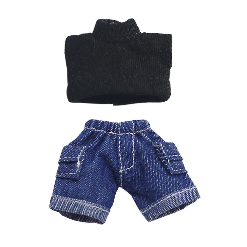 Solid Color Short Vest Pocket Cargo Denim Shorts 1/12 Bjd Ob11 Doll