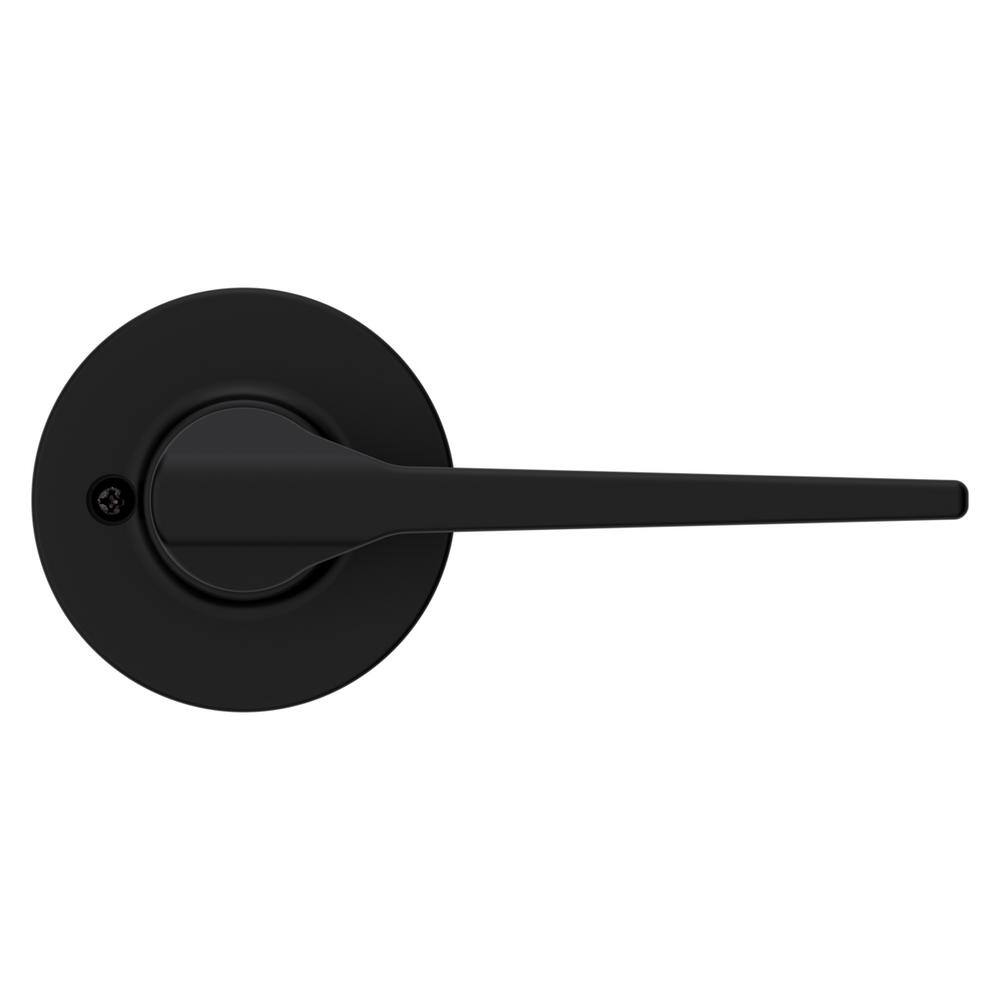 Kwikset Hollis Round Rose Matte Black Half-Dummy Door Lever 488HSL RDT 514