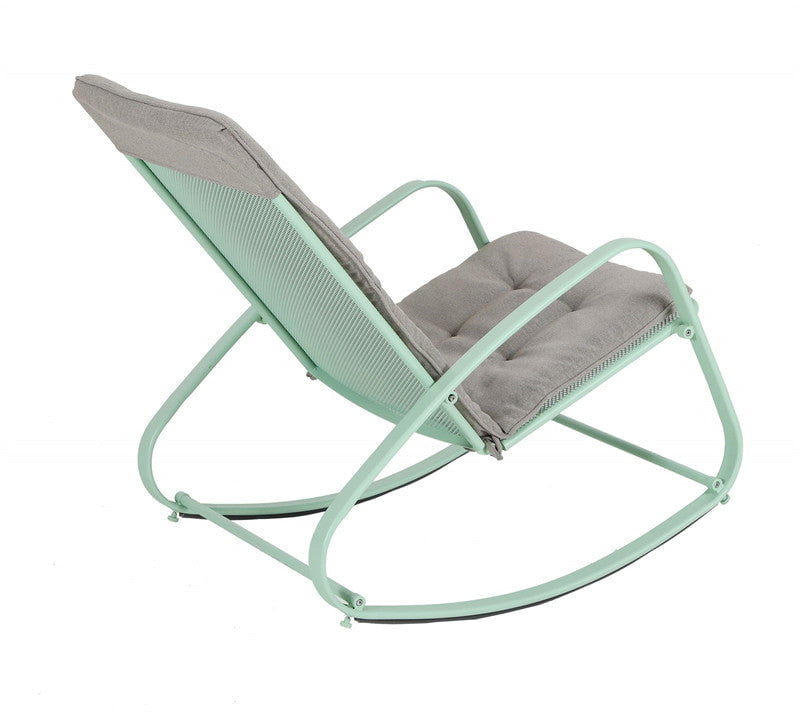 Sophia & William Outdoor Padded Rocking Chairs with Green E-coated Steel Frame