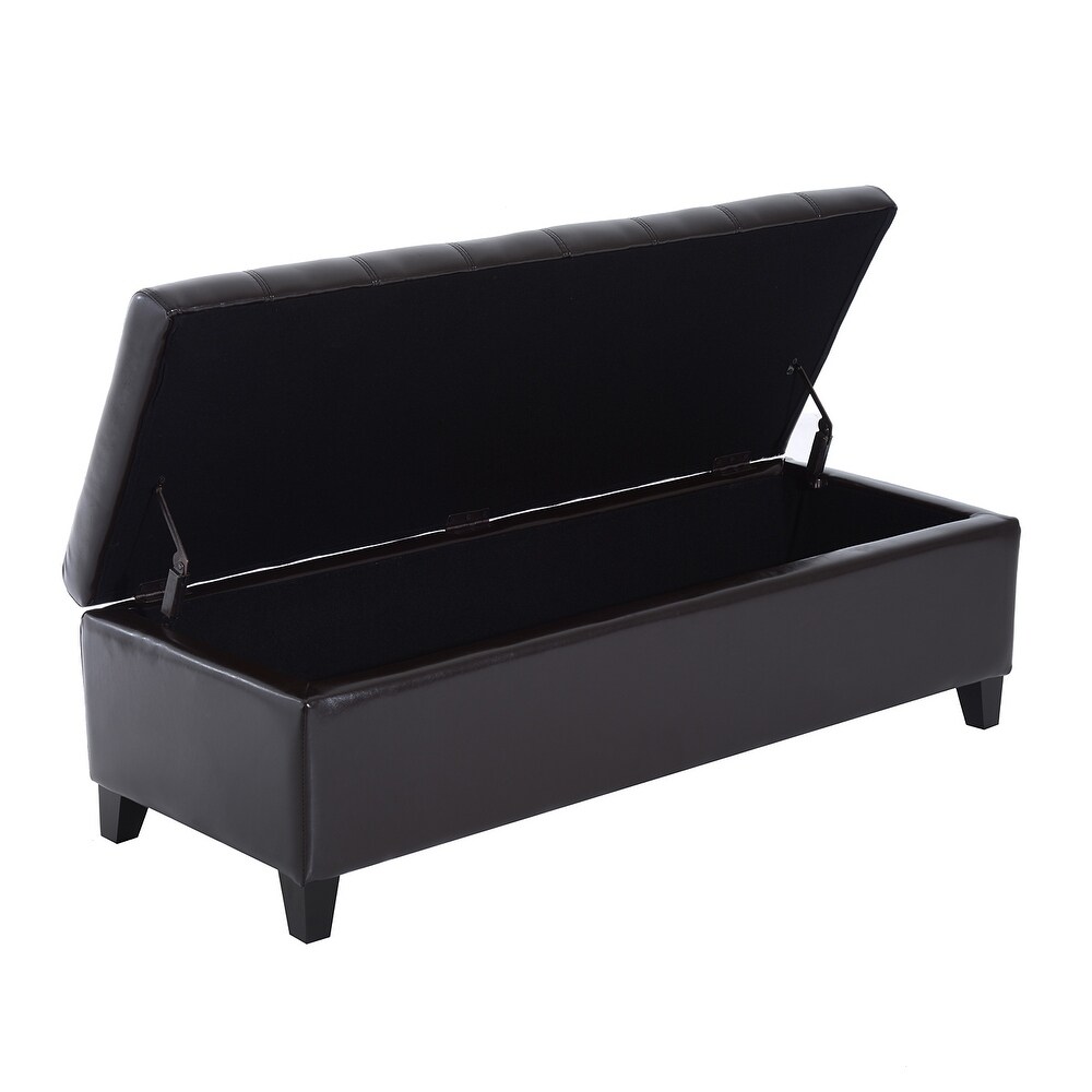 51 inch PU Leather Tufted Storage Ottoman Bench   19*50.25*16