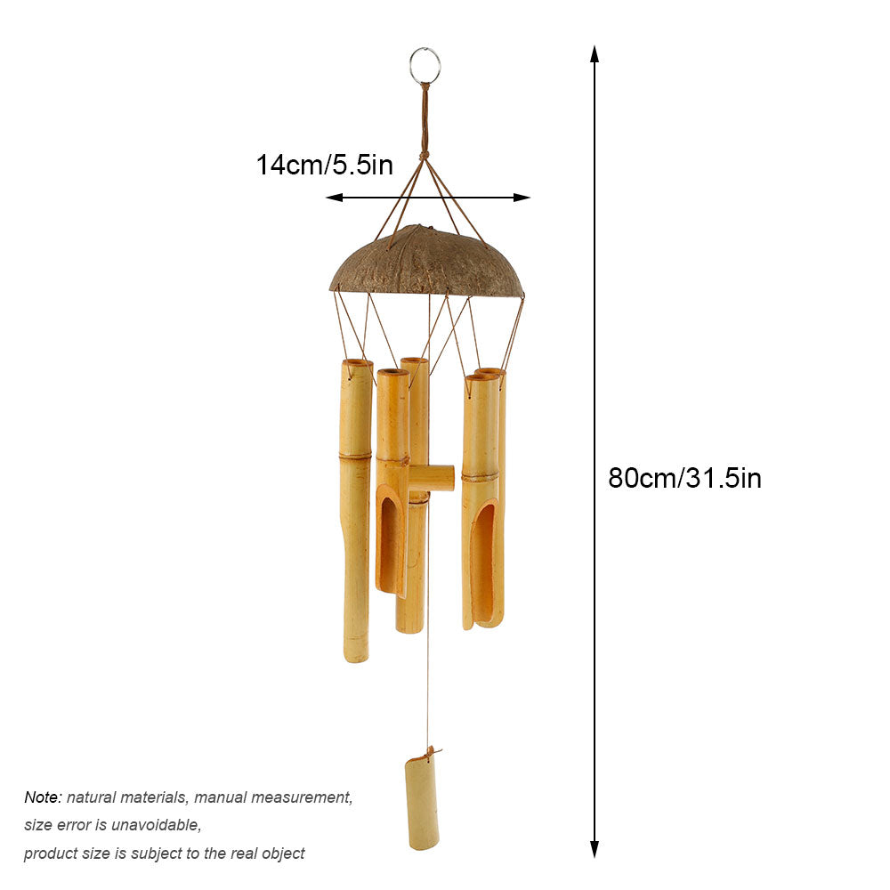 Willstar Bamboo Wind Chime - Outdoor Wooden Windchime - Wood Wind Chimes with Amazing Deep Tone and Natural Relaxation Beautiful Sound for Patio Garden Home Decor