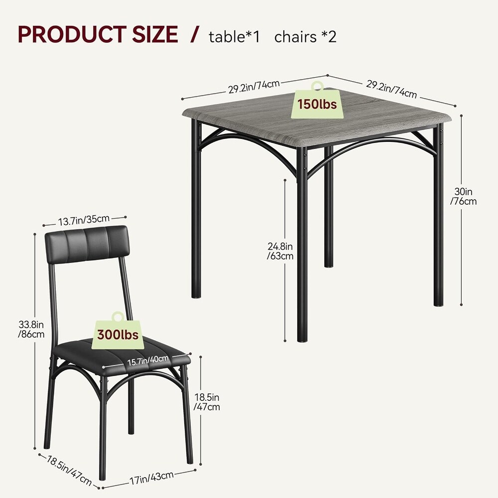 3 Piece Dining Table Set for 2