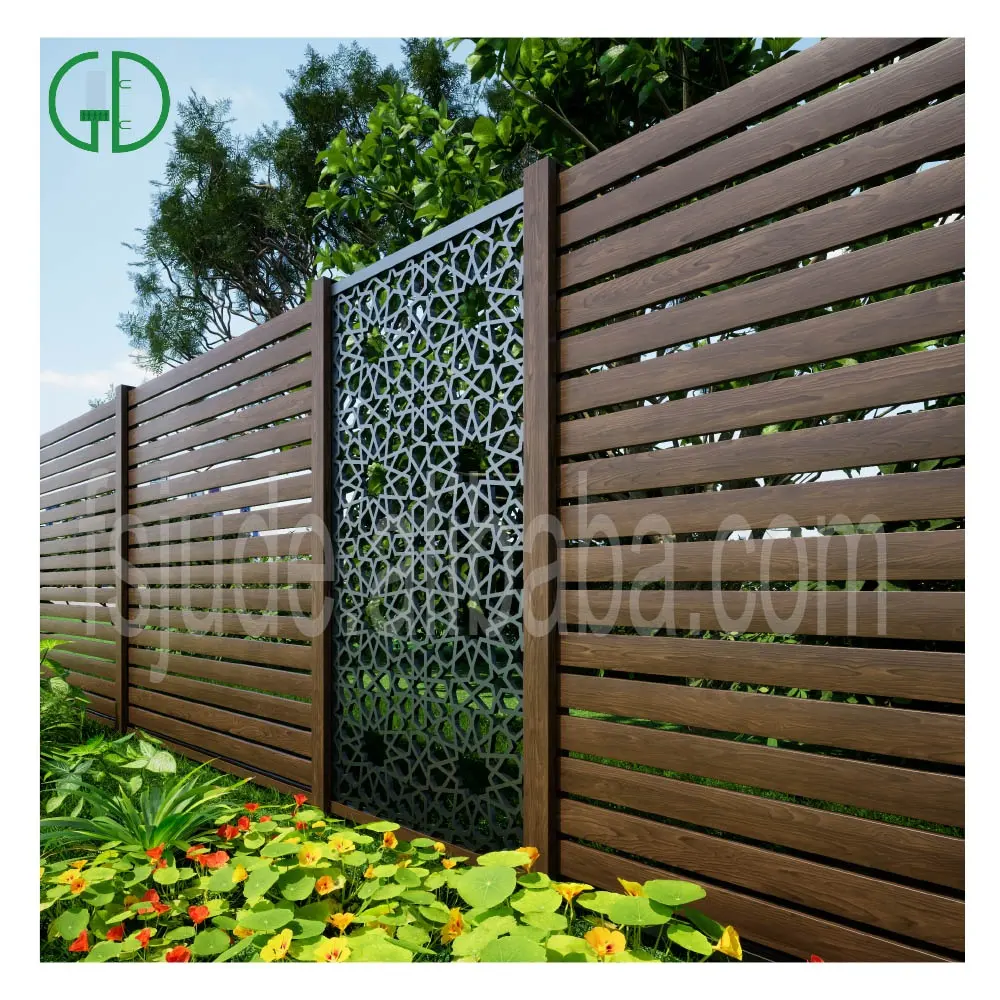 Foshan GD aluminum fence panels for garden fencing trellis commercial high end profile aluminum fence panels black