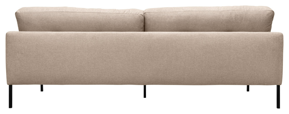 Michalina 84 quotBeige Fabric Sofa with Black Metal Legs   Modern   Sofas   by Armen Living  Houzz