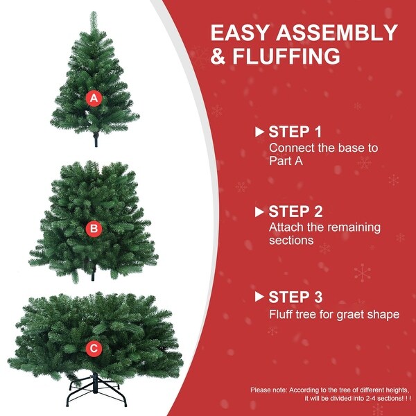 6ft8ft PE/PVC Mixed Hinged Christmas Tree with Steel Wire Frame