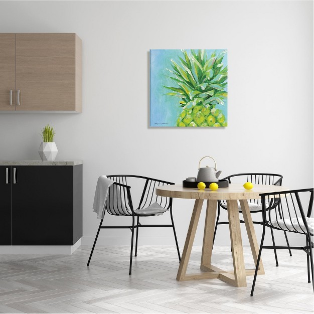 Stupell Industries Tropical Blue Pineapple Fruit Gallery Wrapped Canvas Wall Art