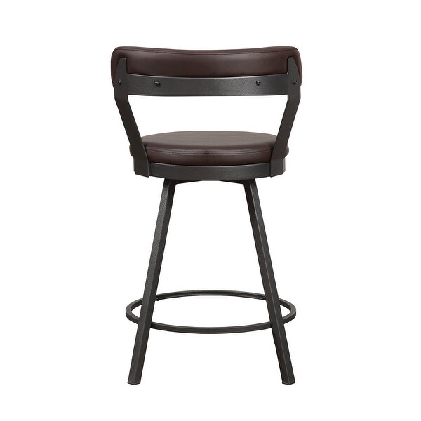 Belmar Swivel Counter Height Barstool (Set of 2)， Brown