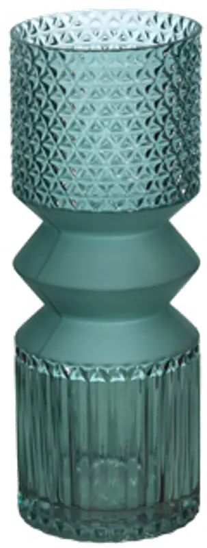 12 Inch Turquoise Glass Mallet Vase