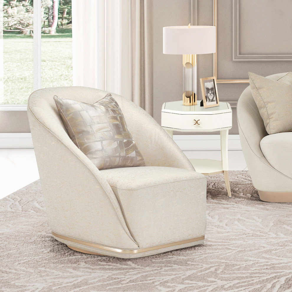 La Rachelle Swivel Chair   Gold Rush/Champagne   Contemporary   Armchairs And Accent Chairs   by HedgeApple  Houzz