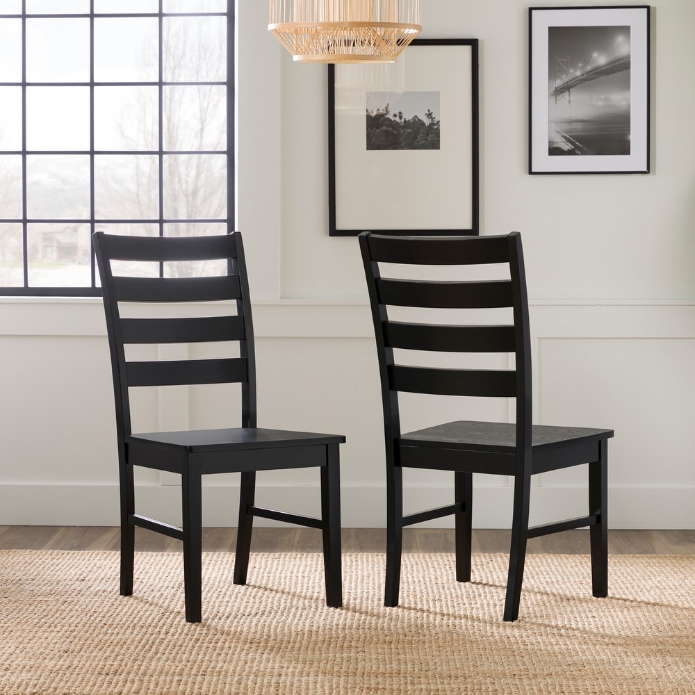 Middlebrook Wood Ladder Back Dining Side Chairs  Set of 2