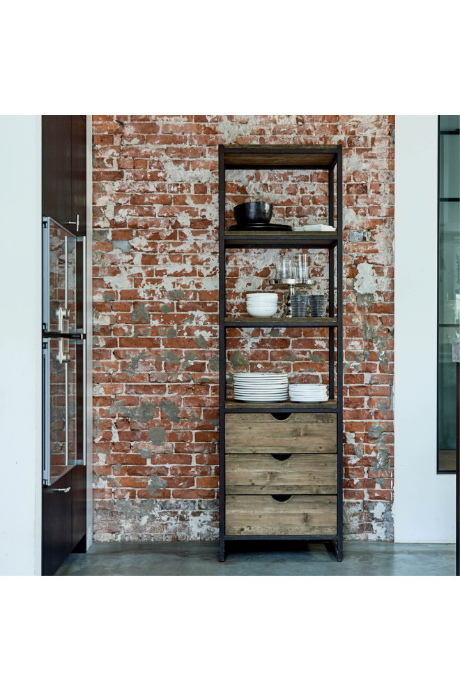 Industrial Wooden Bookcase  Rivi√®ra Maison Shelter Island   Industrial   Bookcases   by Oroa   Distinctive Furniture  Houzz