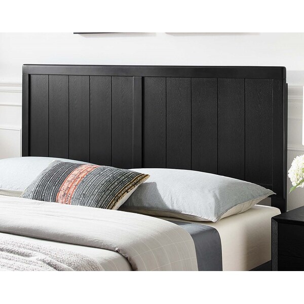 Widman Country Style King Size Black Wooden Headboard - - 32157943