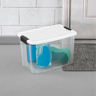 Sterilite 30 Qt. Ultra-Latch Storage Box with White Lid and Clear Base (12-Pack) 12 x 19859806