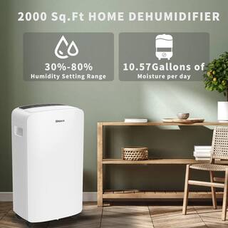 Shinco 40 pt. 2000 sq.ft. Dehumidifier in White with Auto Defrost Quietly Remove Moisture Intelligent Humidity Control JSXKRY071802