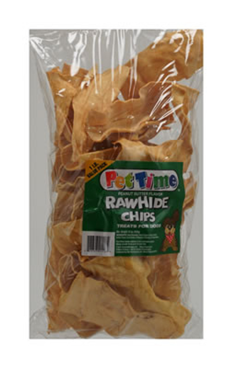 Rawhide Chips Peanut Butter Flavored Dog Treats， 16 Oz.